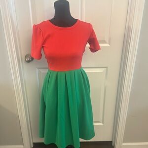 Pink and Green LulaRoe Amelia Dress